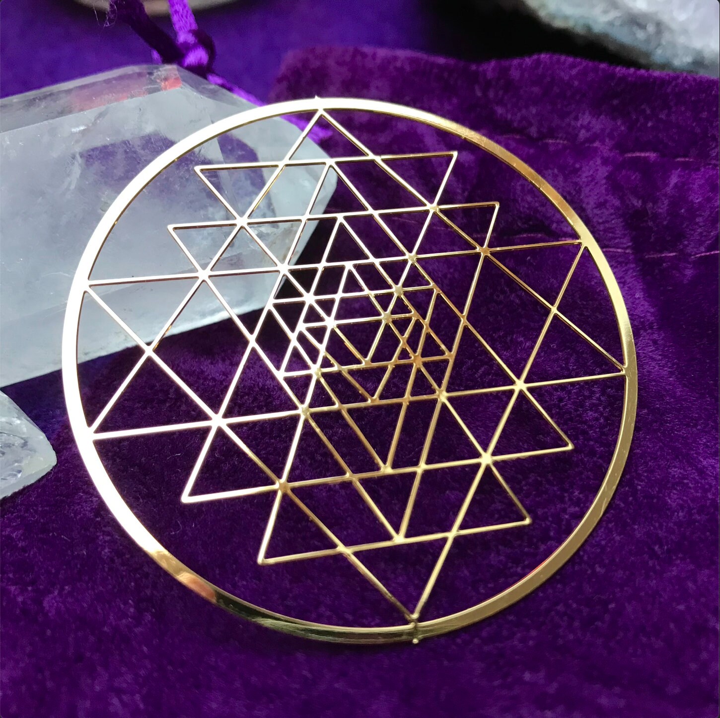 Boucle Shri Yantra - Dorée main image 1
