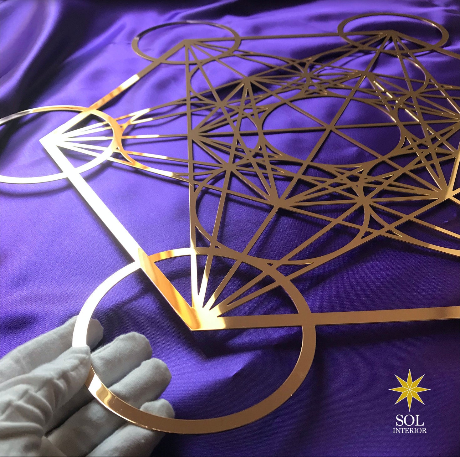 METATRON'S CUBE Wall Décor | Sacred Geometry Metal Art | Gold Spiritual ...