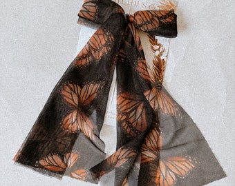 Butterfly oversized long hair bow for women and children, monarch butterfly bow, Easter hair bow, extra long bow, adult bows