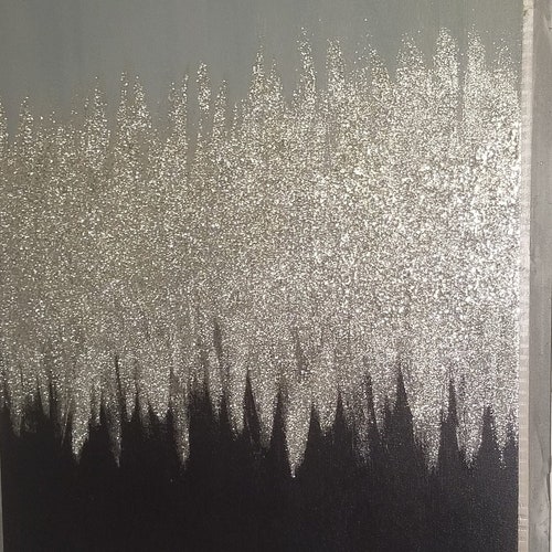 Silver Glitter Wall Art Etsy