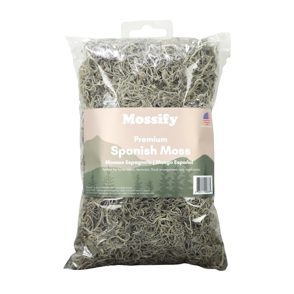 Premium Natural Spanish Moss - Ideal for Terrariums, Home Decor & Craft Projects - Long-Lasting Premium Spanish Moss - Natural Air Purifier
