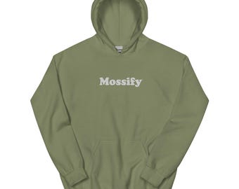 Classic Mossify Hoodie – Cozy Unisex Embroidered Sweatshirt | Plant Lover Gift | Eco Bamboo Blend | Sizes S–5XL | Ultra Soft Warm