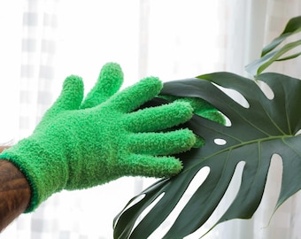 Leaf Shining Microfiber Gloves - Reusable Dusting Gloves for Houseplants –  for Plant Leaves, Windows & Car Detailing – 1 Pair - Washable!