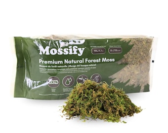 Musgo de bosque natural premium: musgo de bosque auténtico y fresco para terrarios, viveros, lechos para reptiles, postes de musgo y decoración orgánica para jardines.