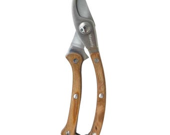 Garden Utility Shears Heavy Duty Plant Pruning Scissors – Stainless Steel Blade & Wood Handle for Indoor Vines, Bonsai, Branches -Plant Gift