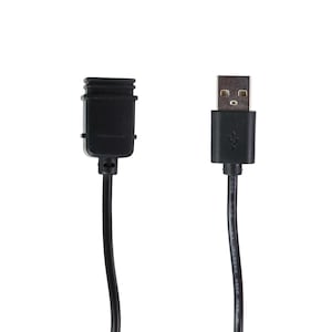 May include: Black USB charging cable with a rectangular connector on one end and a USB connector on the other. The cable is black and appears to be new.