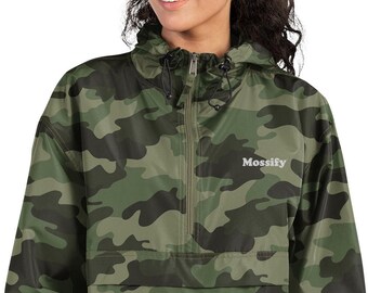 Mossify x Champion Packable Windbreaker | Embroidered Rain Pullover