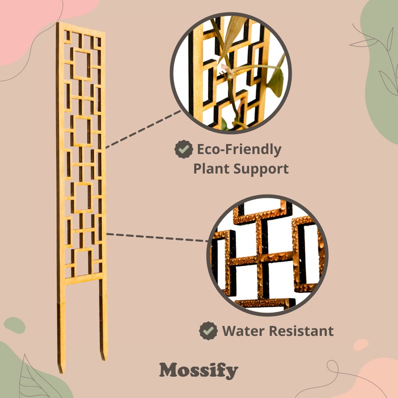 Tropical Squares Wooden Trellis for Climbing Plants Best Etsy