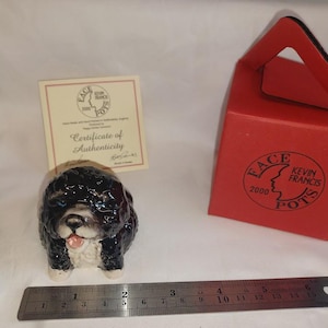 Kevin Francis Face Pot Portuguese Water Dog Signed by Neil Eyre LE Antique Vintage Trinket Ring Coin Box MIB COA Rare