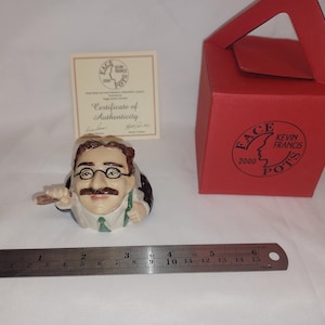 Kevin Francis Face Pot Comedian Groucho Marx American Actor Signed Neil Eyre LE Antique Vintage Trinket Ring Coin Box MIB COA Rare Comedy