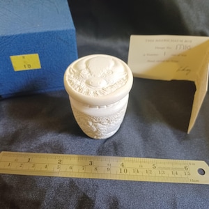Mascott Direct Meerschaum Bison Buffalo Trinket Ring Coin Box Hand Carved Antique Vintage Sea Foam Le 1/900 MIB COA RARE M10