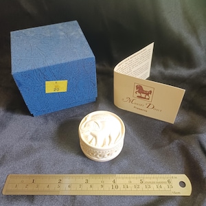 Mascott Direct Meerschaum Elephant African Indian Trinket Ring Coin Box Hand Carved Antique Vintage Sea Foam Le MIB COA RARE M20