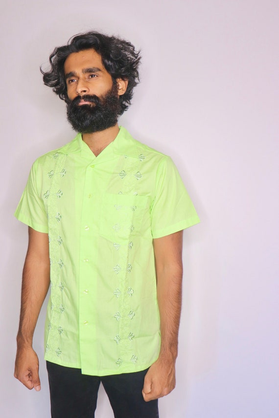 Vintage Neon Shirt - Button Down - 1980s to 1990s… - image 3