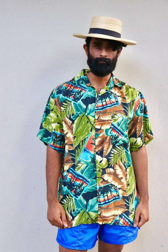 Hawaiian Vintage Button Down - 100% Silk-1980s to… - image 2