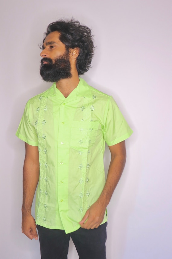 Vintage Neon Shirt - Button Down - 1980s to 1990s