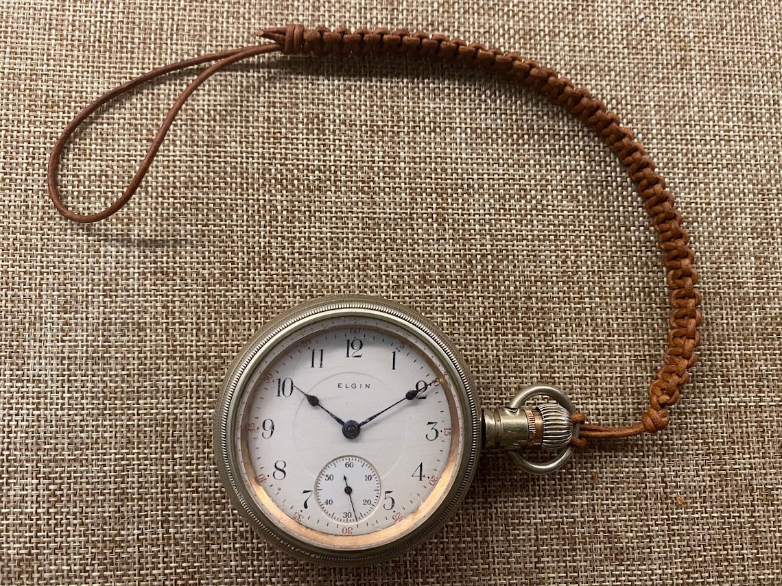 Woven Leather Pocket Watch Lanyards Etsy