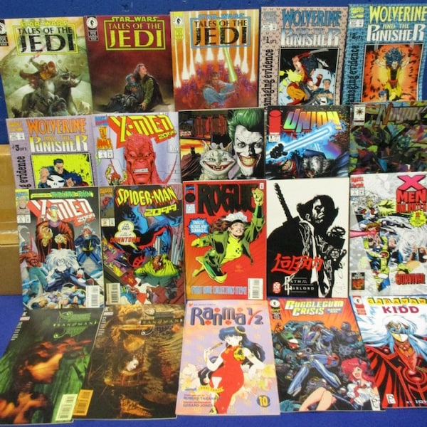 Comic Book Grab Bag 50 Comics Wholesale Lot Comics Marvel DC Dark Horse Image Independent Cheap Great Gift Superhero Crime Fantasy Sci-Fi