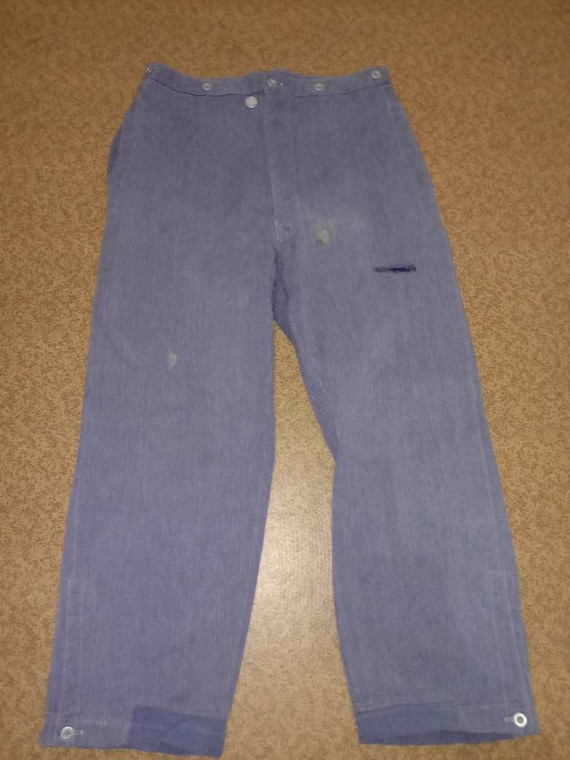 Vintage 1940s-1950s Swiss army denim work overtrou