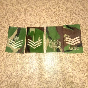 British army military surplus set of 4 rank slides epaulettes DPM camo