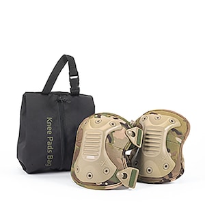 Authentic British army issue military surplus MTP Virtus knee pads with storage bag