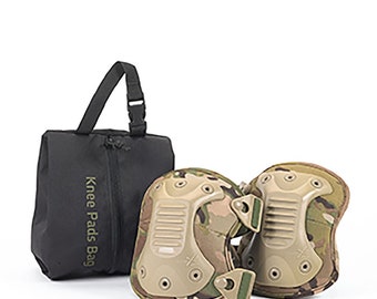 Authentic British army issue military surplus MTP Virtus knee pads with storage bag