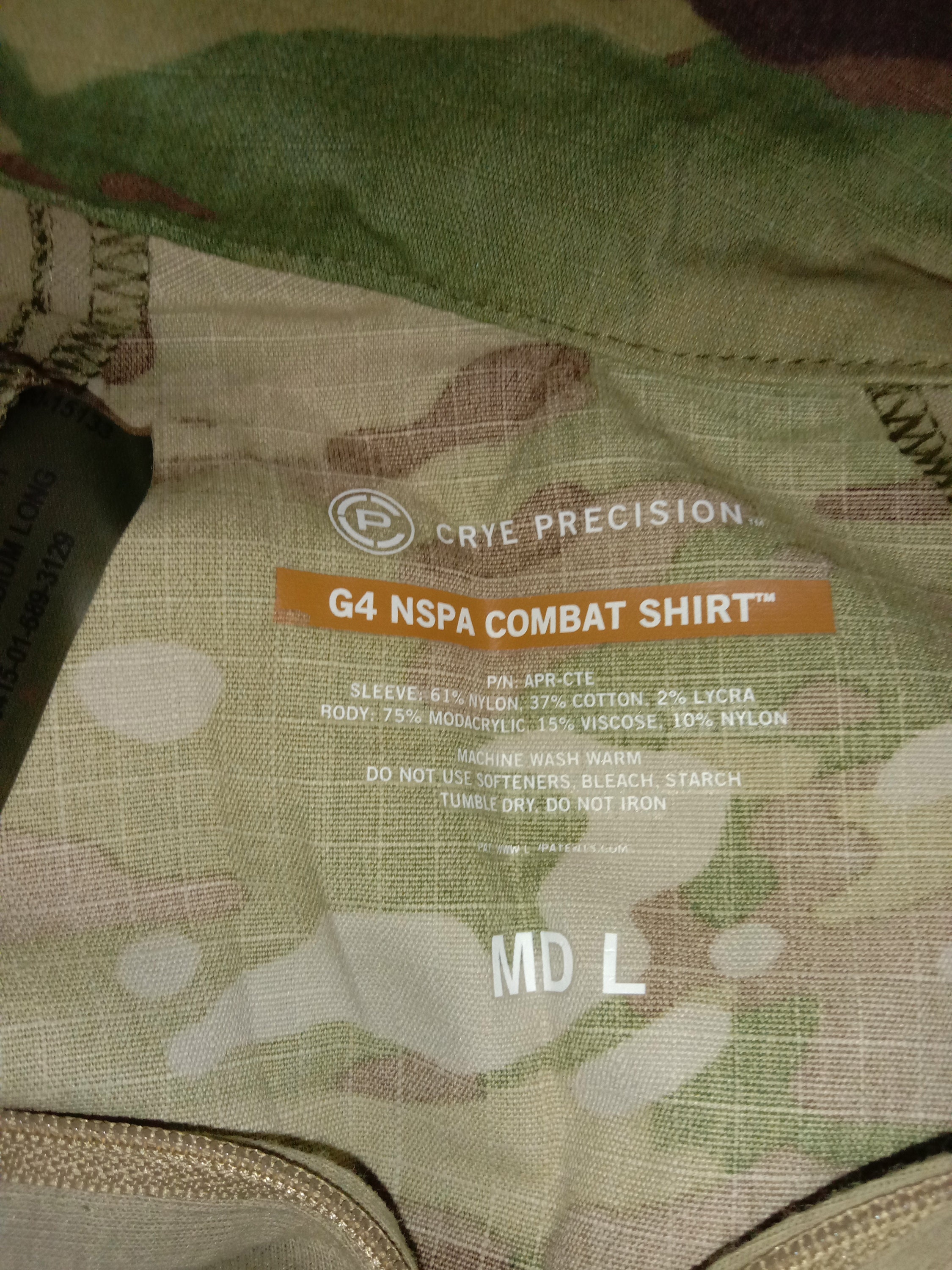 Crye Precision G4 NSPA マルチカム コンバットシャツ サイズ MdL