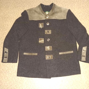 Vintage Bavarian Tyrolean tracht loden hunting jacket Hammerschmid alpaca wool blend sz XL-2XL