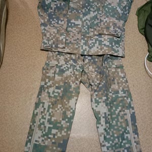 Latvian army surplus Multilatpat camo wet weather waterproof and breathable hardshell suit, new old stock sz XXL