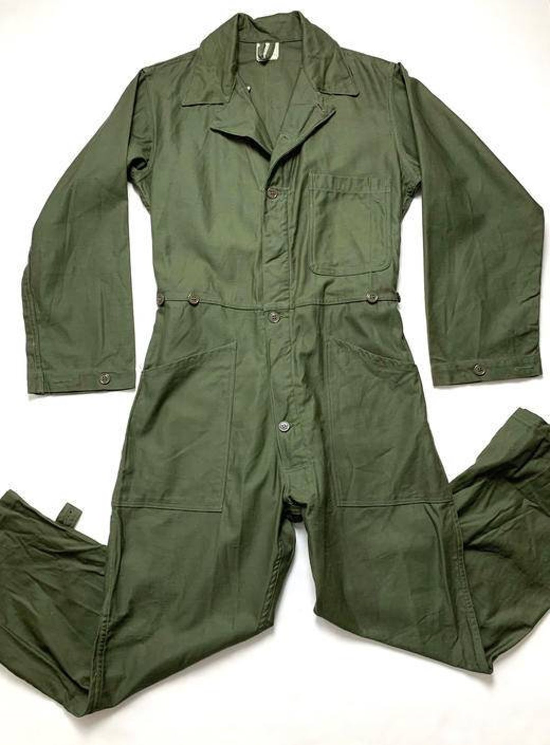 Military Surplus Vintage US Army OG 107 Sateen Coverall Type 1 Etsy