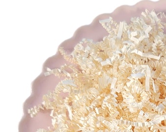 1/2 lb IVORY Color Crinkle Cut Quality Paper Shreds, Fillers in Resealable Bag, Make Gifts Look Pretty! by MRMX