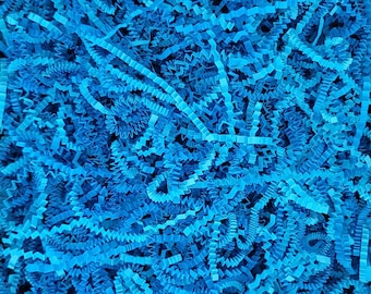 MRMX 1/2 lb Crinkle Cut Thick Quality 90 gsm Paper Shred Fillers in Zip Lock Bag, Make Gifts Look Pretty! Vibrant Blue.