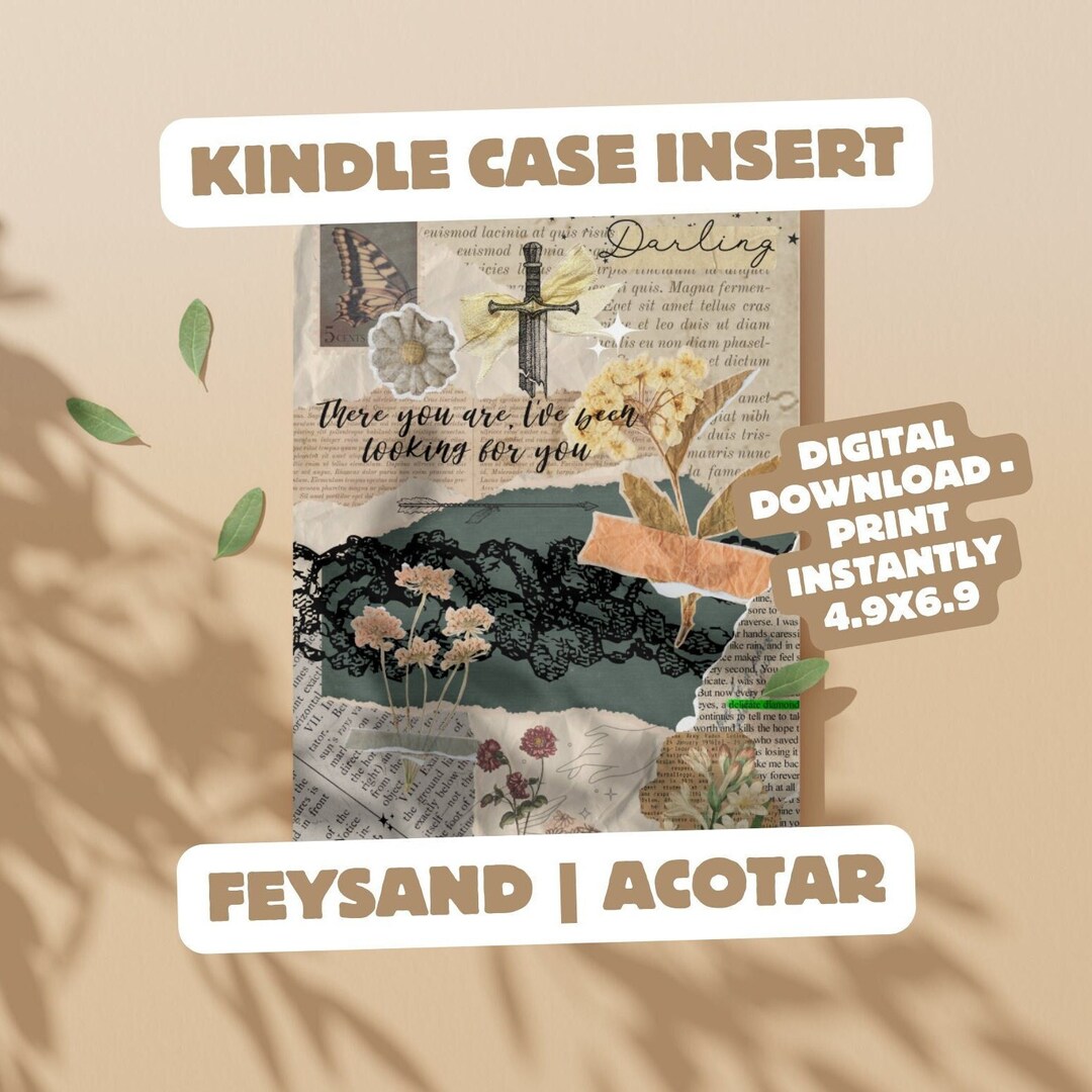 Kindle Paperwhite Case Insert Digital Download Vintage ACOTAR Bookish Feysand Kindle Decal Etsy
