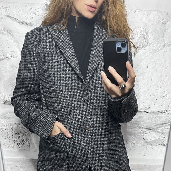 Women's Houndstooth Blazer - One Button Slim Fit Suit Jacket For Formal, Prom, Or Business
