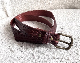 Vintage Brass Waist Belt Womens M* Crocheted Stretchy Brown Unique Boho Hippie Macrame belt free people - Gem main image 3