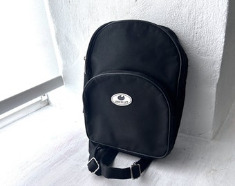 90s Round Backpack / Grunge Aesthetic Gothic Bag / Small Rucksack / Zip Backpack / Festival Street Wear Backpack /