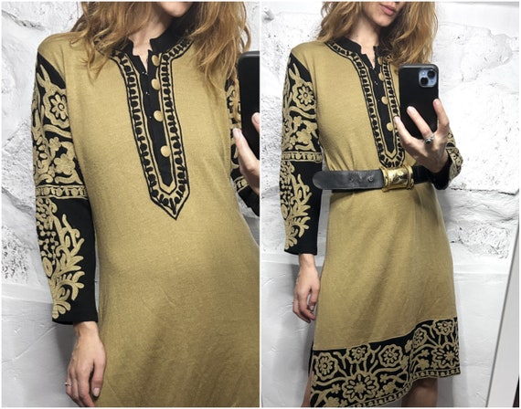 Boho Embroidered Dress / Long Sleeved Tunic / Chi… - image 1