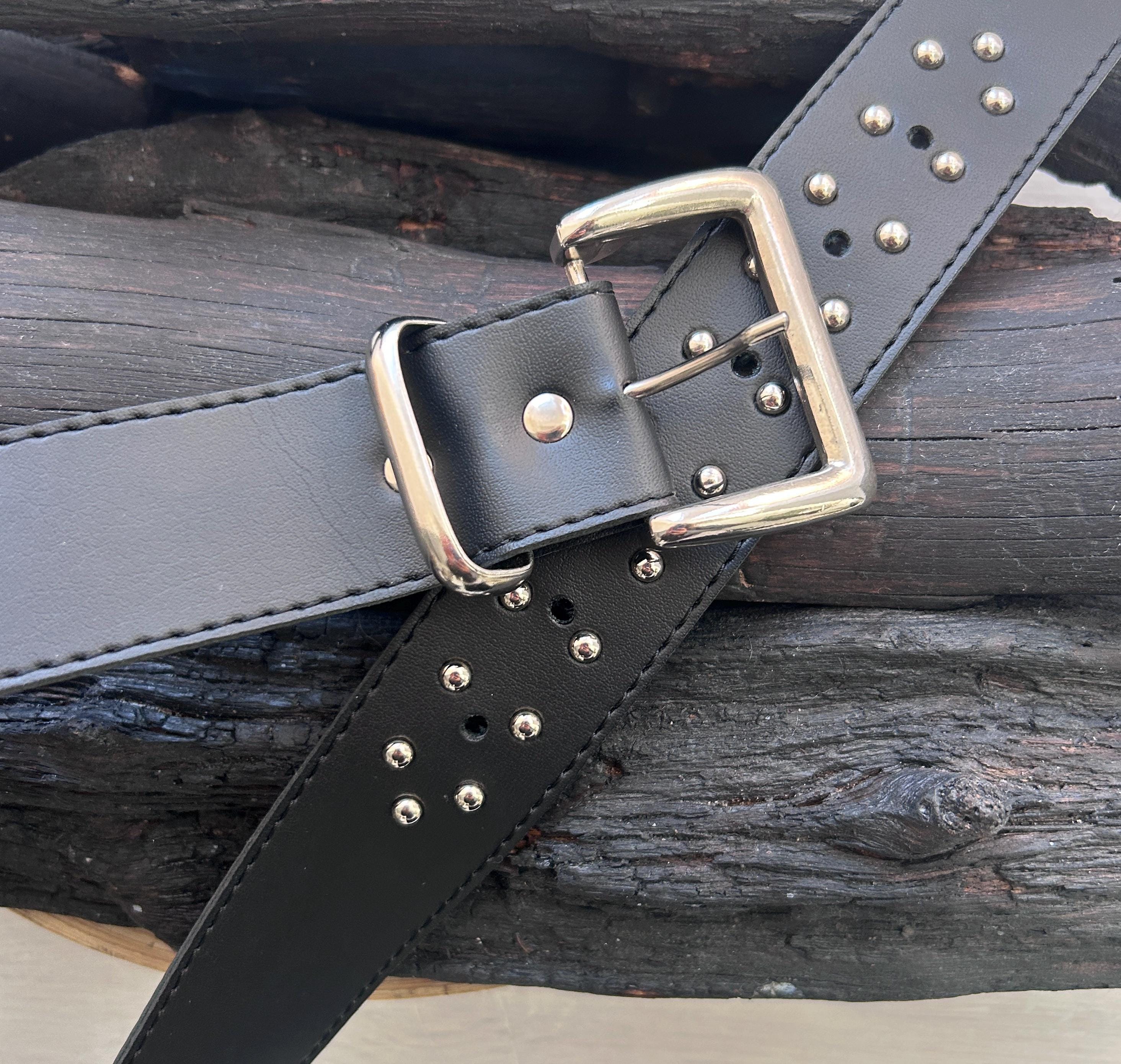 Women\'s Chunky Dress Thick Wide Studded Belts Black Silver Buckle PU Leather RISANTRY Wide Elastic Belt for Women Fashion - Thick Black  main image 2