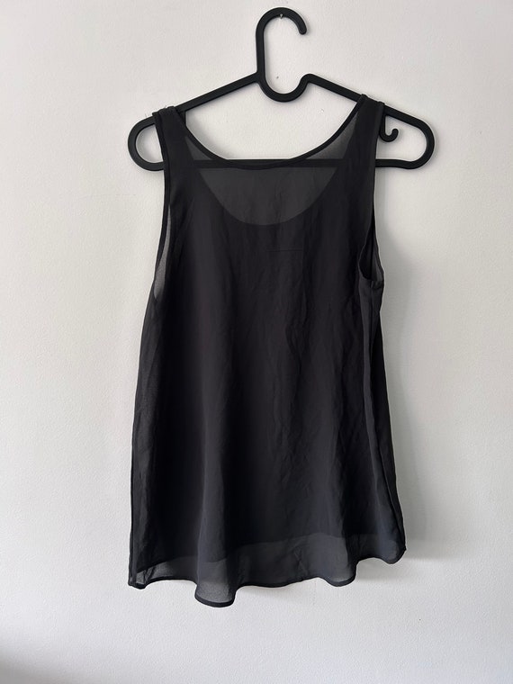 Gray Sheer Chiffon Tank For Ladies / Minimal Basi… - image 6