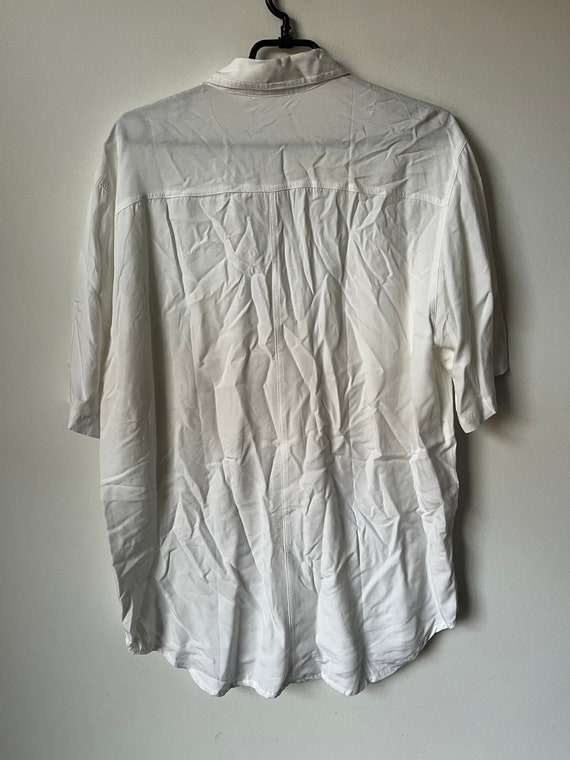 White Long Shirt / Oversized Short Sleeve Top / F… - image 7