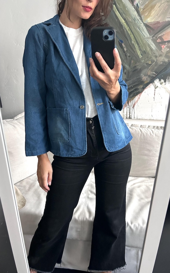 Blazer style denim jacket hotsell