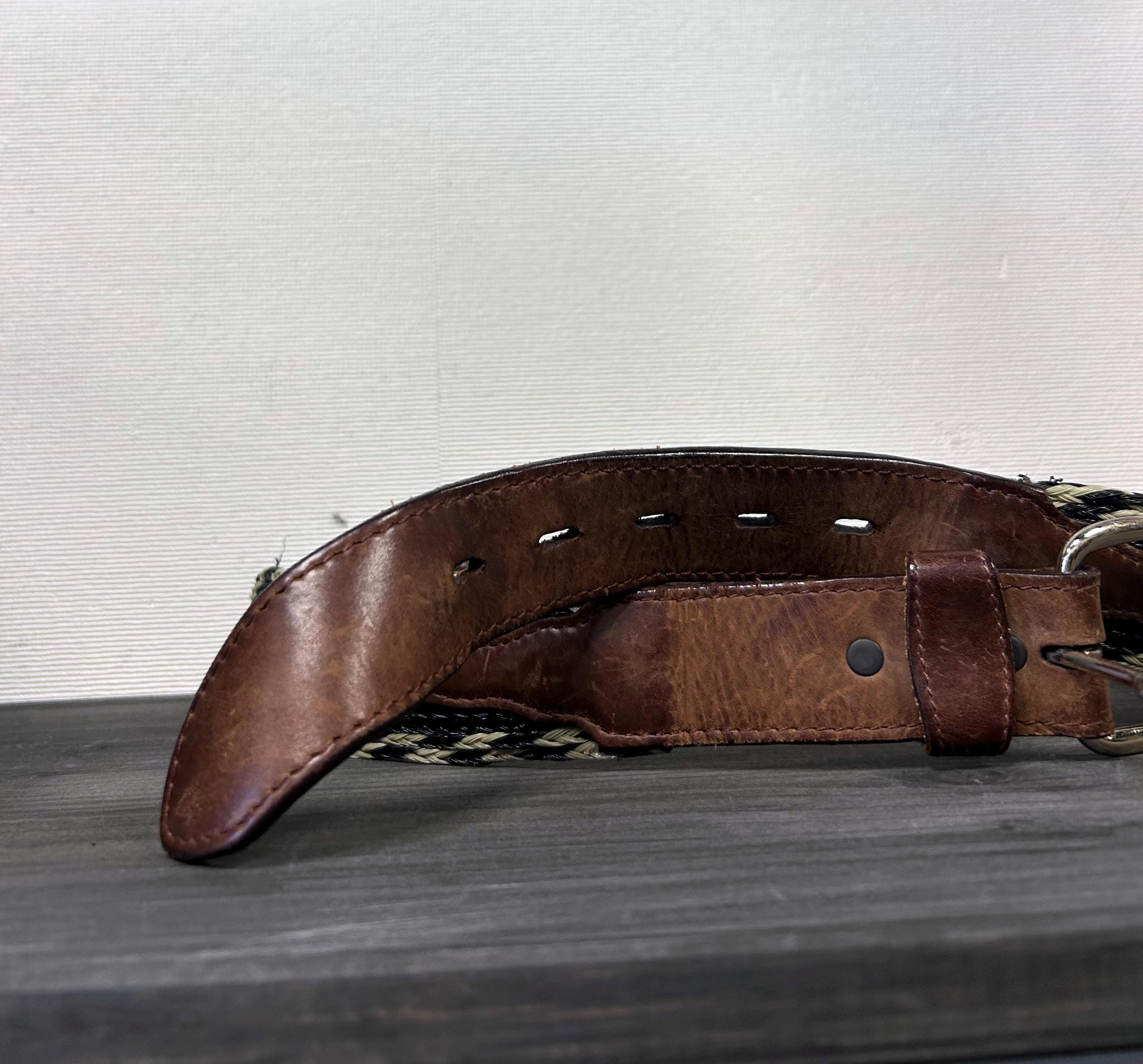 Woven Brown Authentic Leather Belt with Silver Ring Buckle Woven O Ring Belt – Gorsuch main image 3