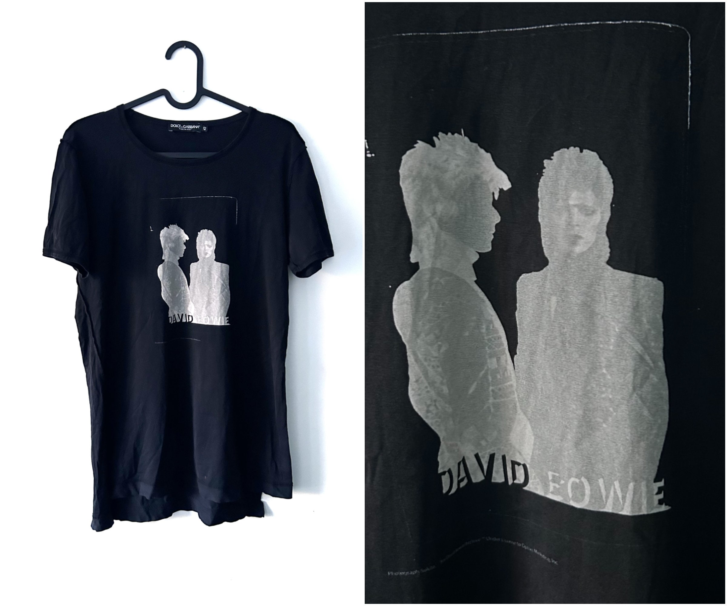 DOLCE & GABBANA / DAVID BOWIE Tシャツ 42 David Bowie T-shirt by Dolce & Gabbana / Iconic Tee / Musician Tee