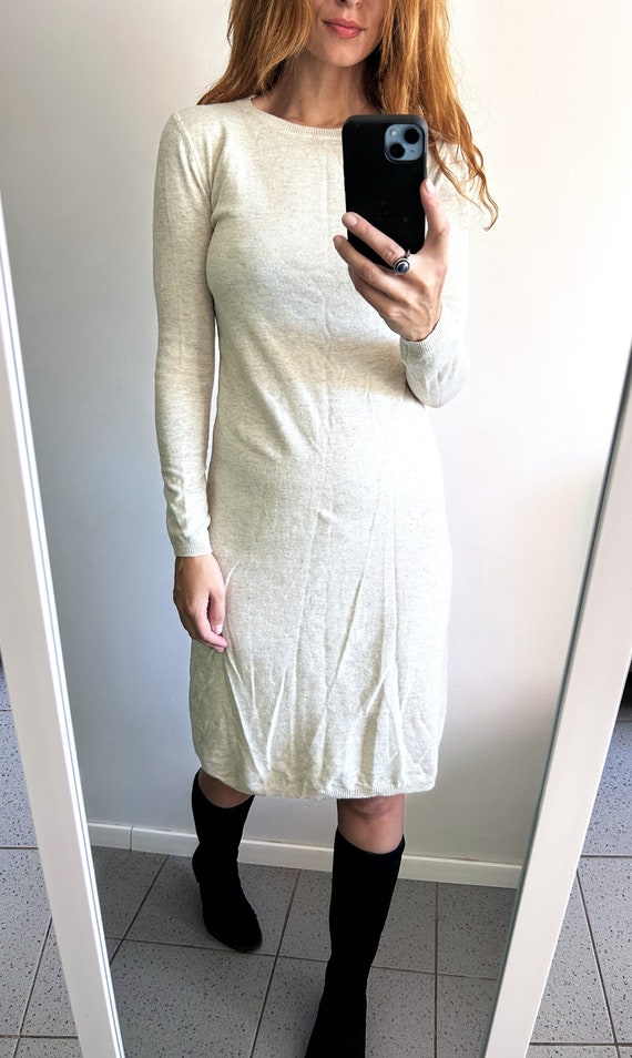 Buy Pastel Basic Jumper Dress Long Sleeved Sheath Dress Mid Length Rib Knit Dress Casual Dress Medium Online in India Etsy