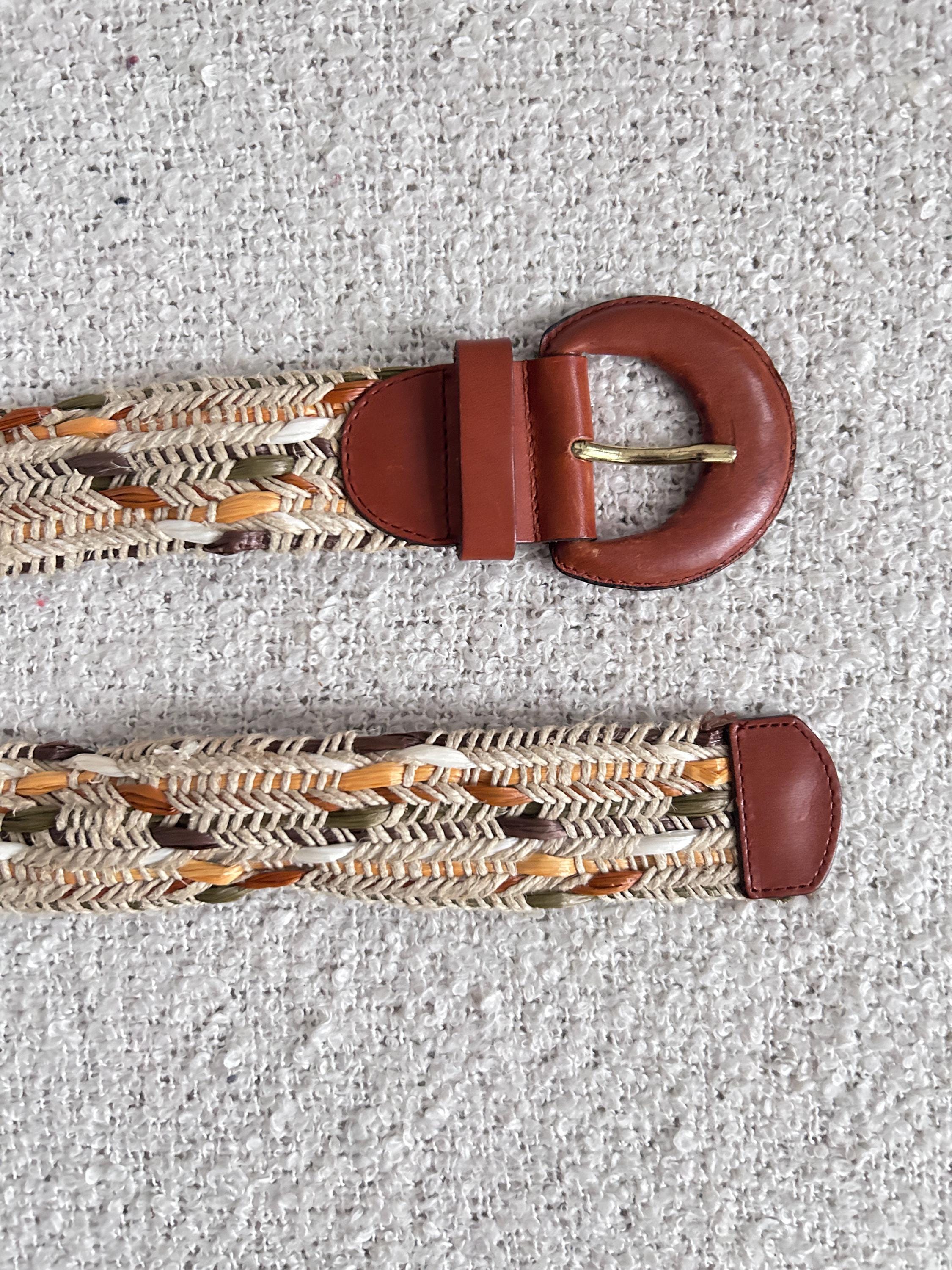 Vintage 70s Woven Boho Belt: Recycled Straw Braided Belt - Etsy