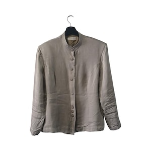 Vintage Simpke Schlichte Taillierte Jacke, Mock-Neck, Button Up Blazer, Size M/L