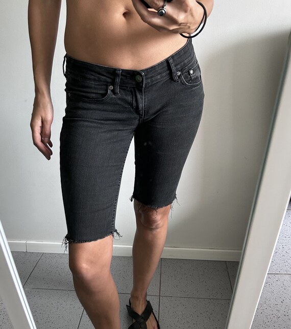 Trail Tight Knee Shorts Denim Elastic Shorts With Low Waist