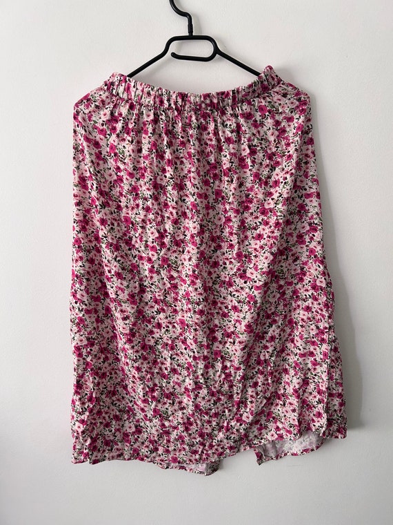 Romantic Bubble Pink Skirt / Cute Roses Printed S… - image 7