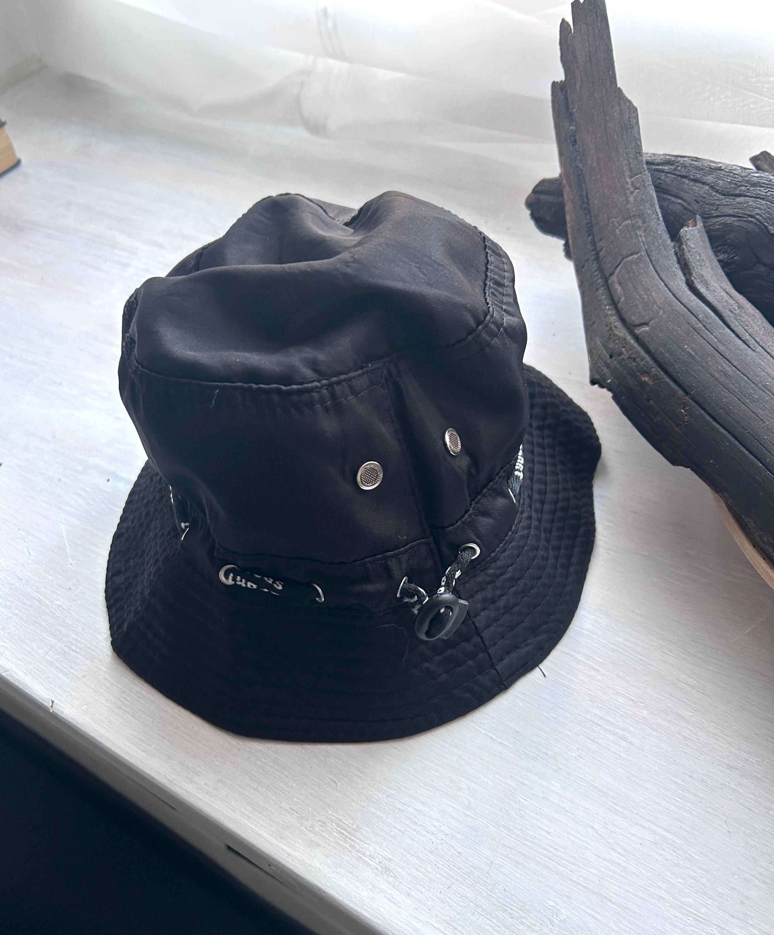 Y2K Black Mod Bucket Hat / Grunge Goth Street Style Hat  display picture 3