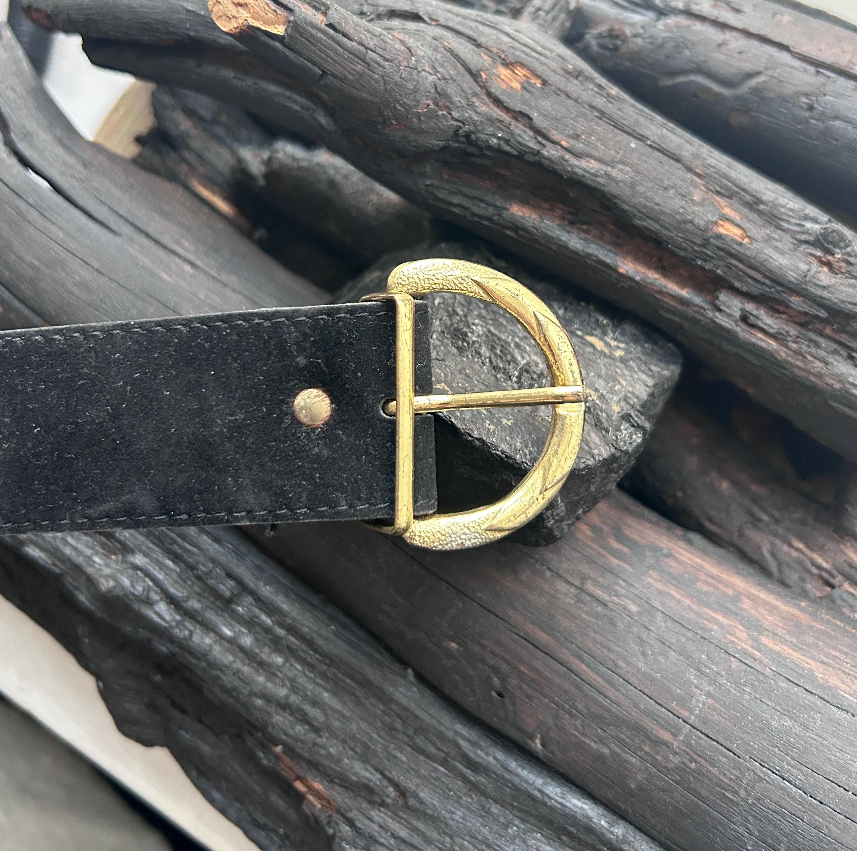 Black Suede Wide Hip Belt with Gold Rings Size Small Urban Grunge 90s Glam Black Suede Belt With Round Gold Metal Buckle - Etsy main image 2