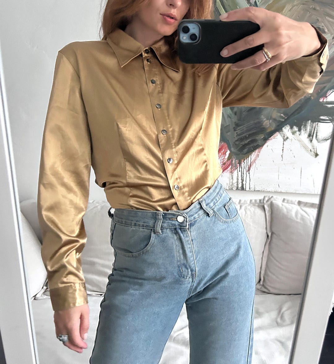 Vintage Plus Liquid Gold Occasion Blouse